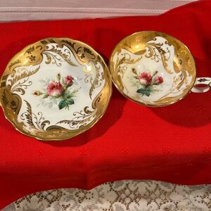 Elegant Gold and White Floral Tea Set